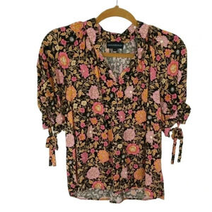 {Cynthia Rowley} Floral Print Blouse Size Small